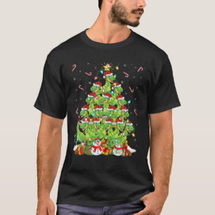 Rex Xmas Lighting Tree Santa Rex Dinosaur Christma T-Shirt