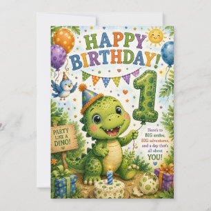 Rex's Dino-Mite 1st Birthday Card
