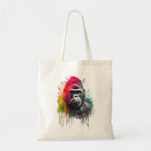 Rey de la Selva: Majestuoso Gorila Espalda Platead Tote Bag