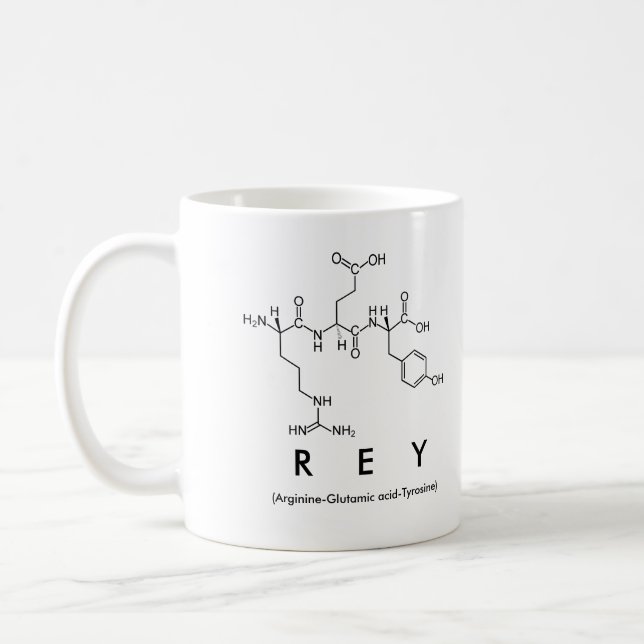 Rey peptide name mug (Left)