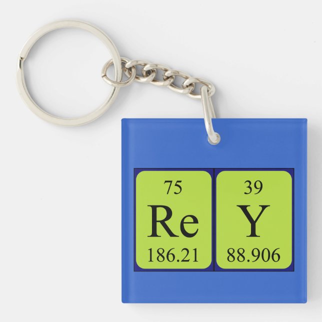 Rey periodic table name keyring (Front)