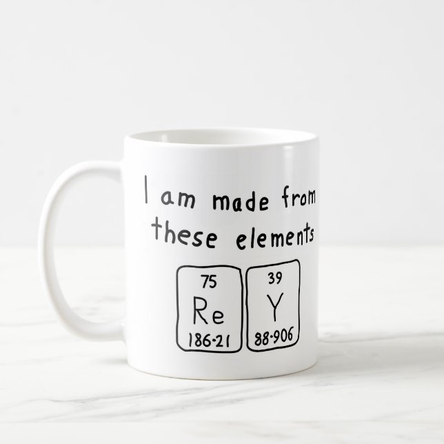 Rey periodic table name mug (Left)