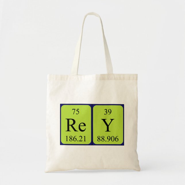 Rey periodic table name tote bag (Front)