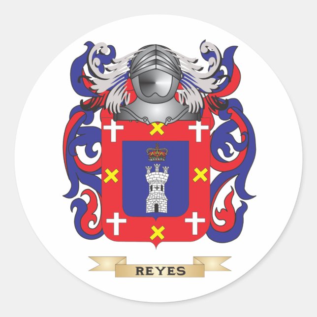 Reyes Coat of Arms (Family Crest) Classic Round Sticker (Front)