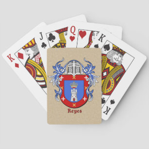 Reyes Heraldic Shield with Mantling Playing Cards