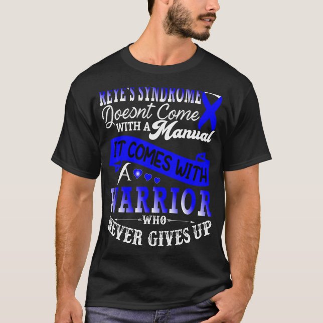 Reye's Syndrome Warrior Awareness Support Blue Rib T-Shirt (Front)