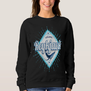 Reykjavik Capital of Iceland Retro Whale Vintage S Sweatshirt