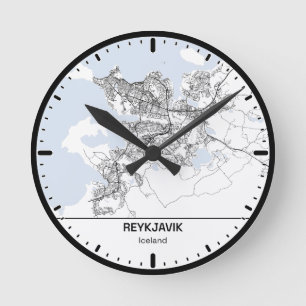 Reykjavik Clock City Line Art