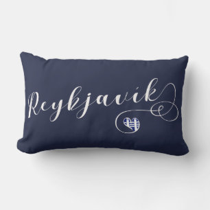 Reykjavík Heart Cushion, Iceland Lumbar Cushion