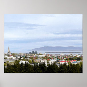 Reykjavik Iceland Beautiful Cityscape Photograph Poster