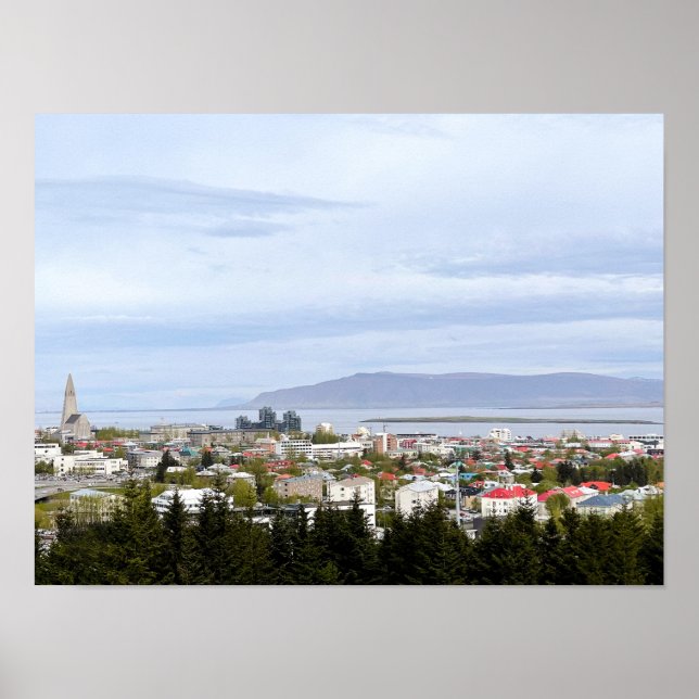 Reykjavik Iceland Beautiful Cityscape Photograph Poster (Front)
