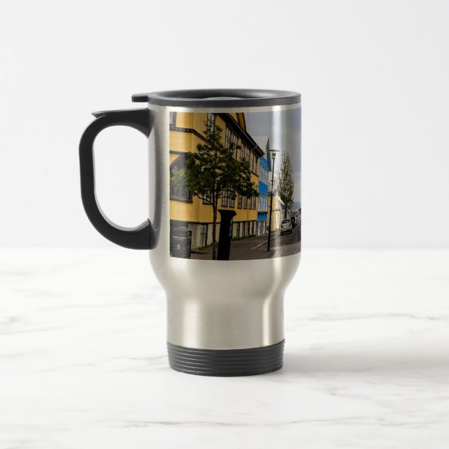 Reykjavik Iceland Capital Street Scene Photo Travel Mug (Left)