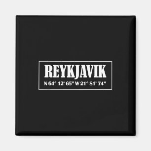 Reykjavik Iceland City Coordinates Magnet