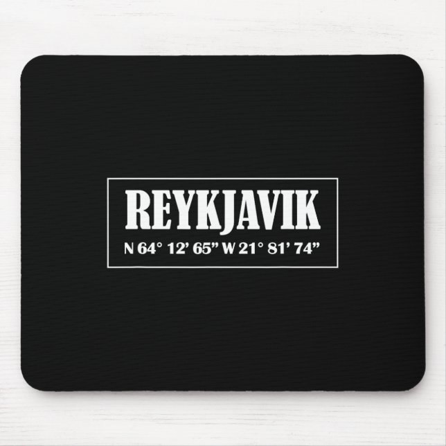 Reykjavik Iceland City Coordinates  Mouse Mat (Front)