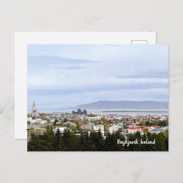 Reykjavik Iceland Cityscape Photo Text Postcard (Front/Back)