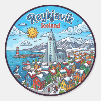 Reykjavík Iceland Classic Round Sticker