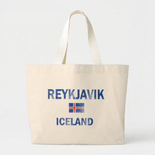 Reykjavik Iceland Designs Large Tote Bag