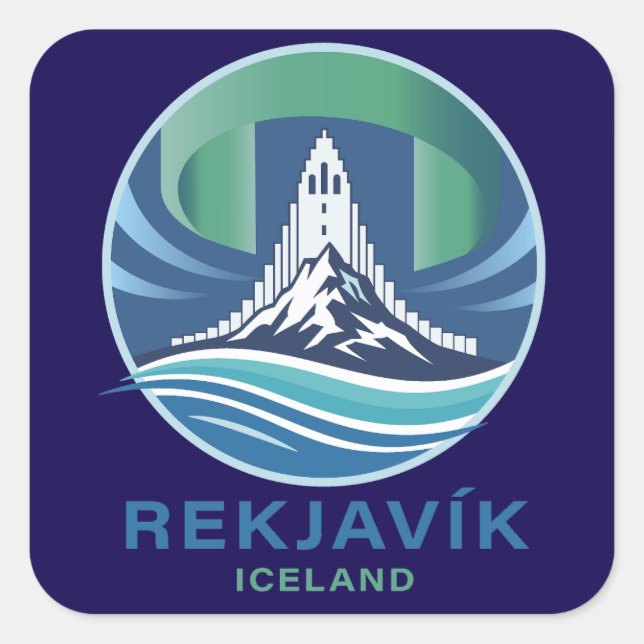 Reykjavik Iceland Europe Square Sticker (Front)