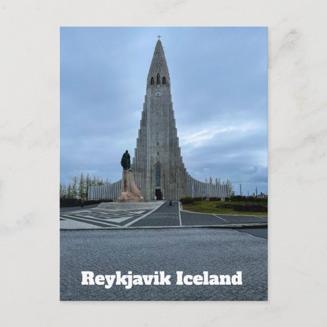 Reykjavik Iceland Hallgrimskirkja Personalise Postcard (Front)