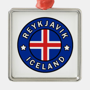 Reykjavik Iceland Metal Tree Decoration
