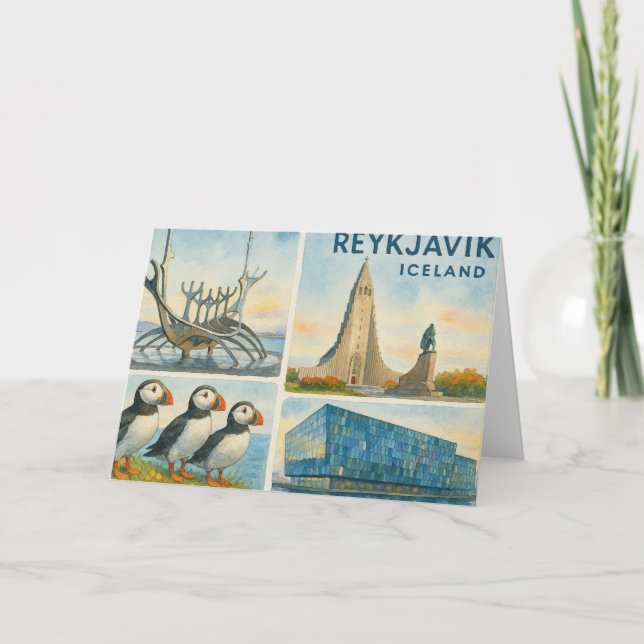 Reykjavik Iceland multiview  Note Card (Front)