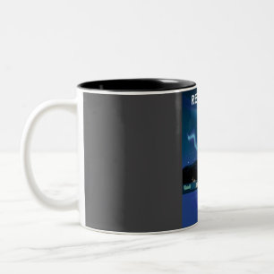 Reykjavik Iceland northern lights Travel Poster  Two-Tone Coffee Mug