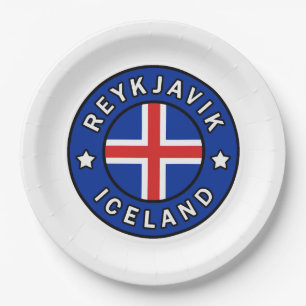 Reykjavik Iceland Paper Plate