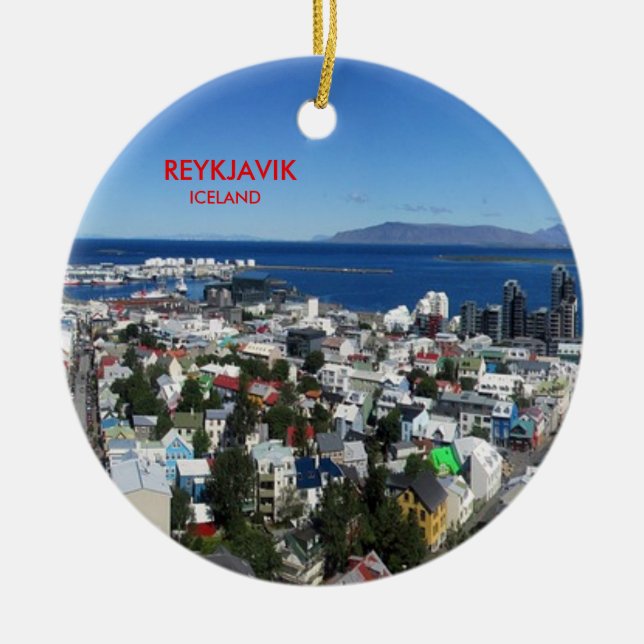 Reykjavik Iceland Scenic Christmas Ornament (Front)