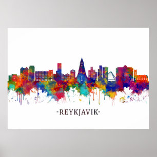 Reykjavik Iceland Skyline Poster