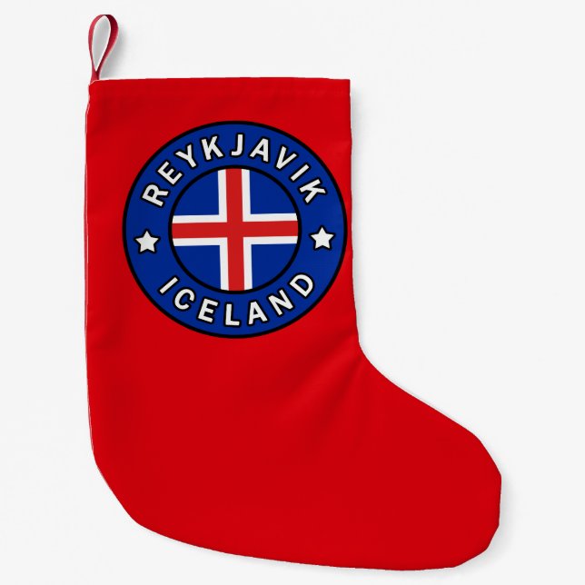 Reykjavik Iceland Small Christmas Stocking (Front)