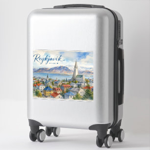 Reykjavik Iceland souvenir watercolor