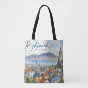 Reykjavik Iceland souvenir watercolor Tote Bag