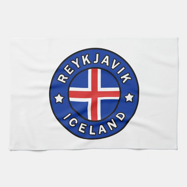 Reykjavik Iceland Tea Towel (Horizontal)