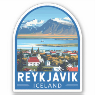 Reykjavík Iceland Travel Art Vintage