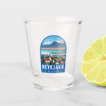 Reykjavík Iceland Travel Art Vintage Shot Glass<br><div class="desc">Reykjavík retro vector travel design. Reykjavík is the northernmost capital of a sovereign state in the world. It is among the cleanest,  greenest,  and safest cities in the world.</div>