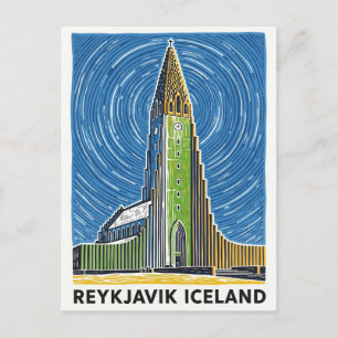 Reykjavík Iceland Travel Postcard