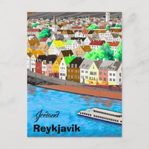 Reykjavik Iceland Travel Postcard, Reykjavik Postc Postcard
