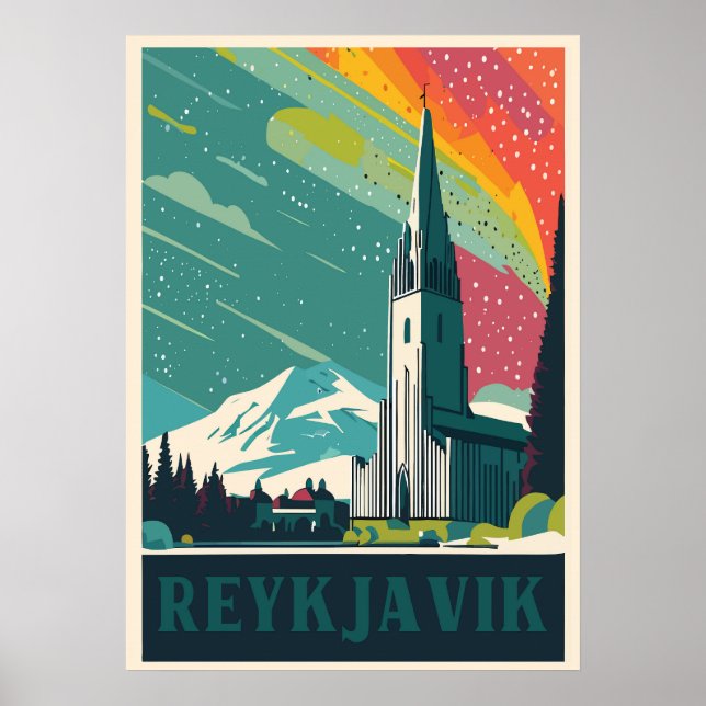 Reykjavik, Iceland, Travel poster (Front)
