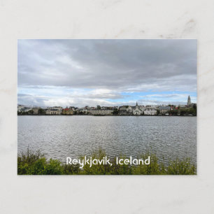 Reykjavik Iceland View from Tjornin Personalise Postcard