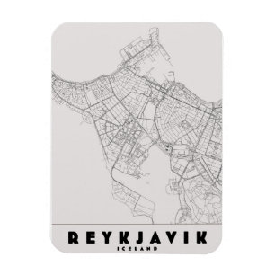 Reykjavik Iceland Vintage Travel Map Magnet