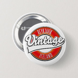 Reykjavík Iceland vitnage logo 6 Cm Round Badge