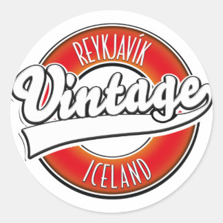 Reykjavík Iceland vitnage logo Classic Round Sticker
