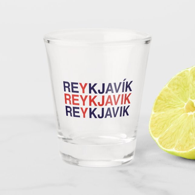 REYKJAVIK Icelandic Flag Shot Glass (Front)