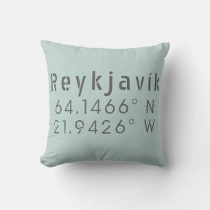 Reykjavík Latitude Longitude Cushion
