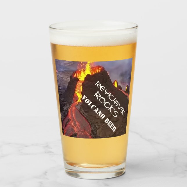Reykjavik Rocks Volcano Beer   Glass (Front Filled)