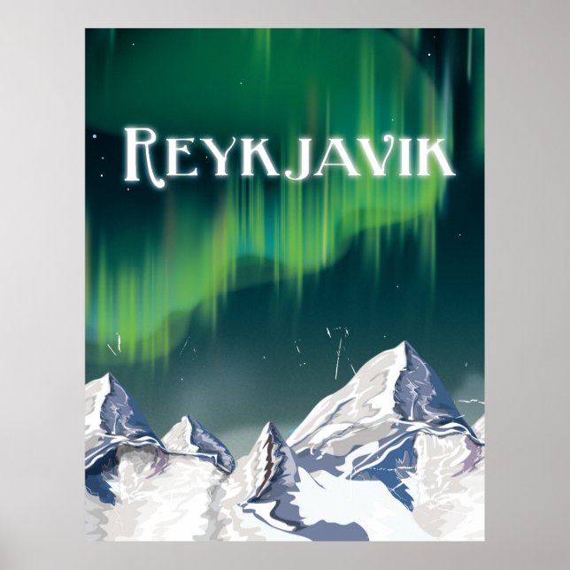 Reykjavik Vintage Travel Poster (Front)