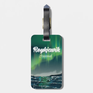 Reykjavik Vintage Travel Poster Luggage Tag