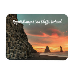Reynisdrangar Sea Cliffs Iceland stylised Magnet