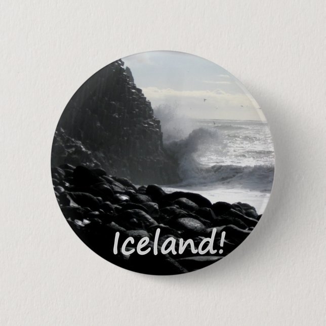 Reynisfjara Beach Iceland 6 Cm Round Badge (Front)