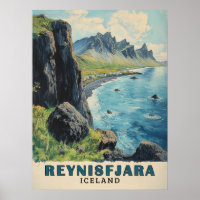 Reynisfjara Beach Iceland Vintage Travel